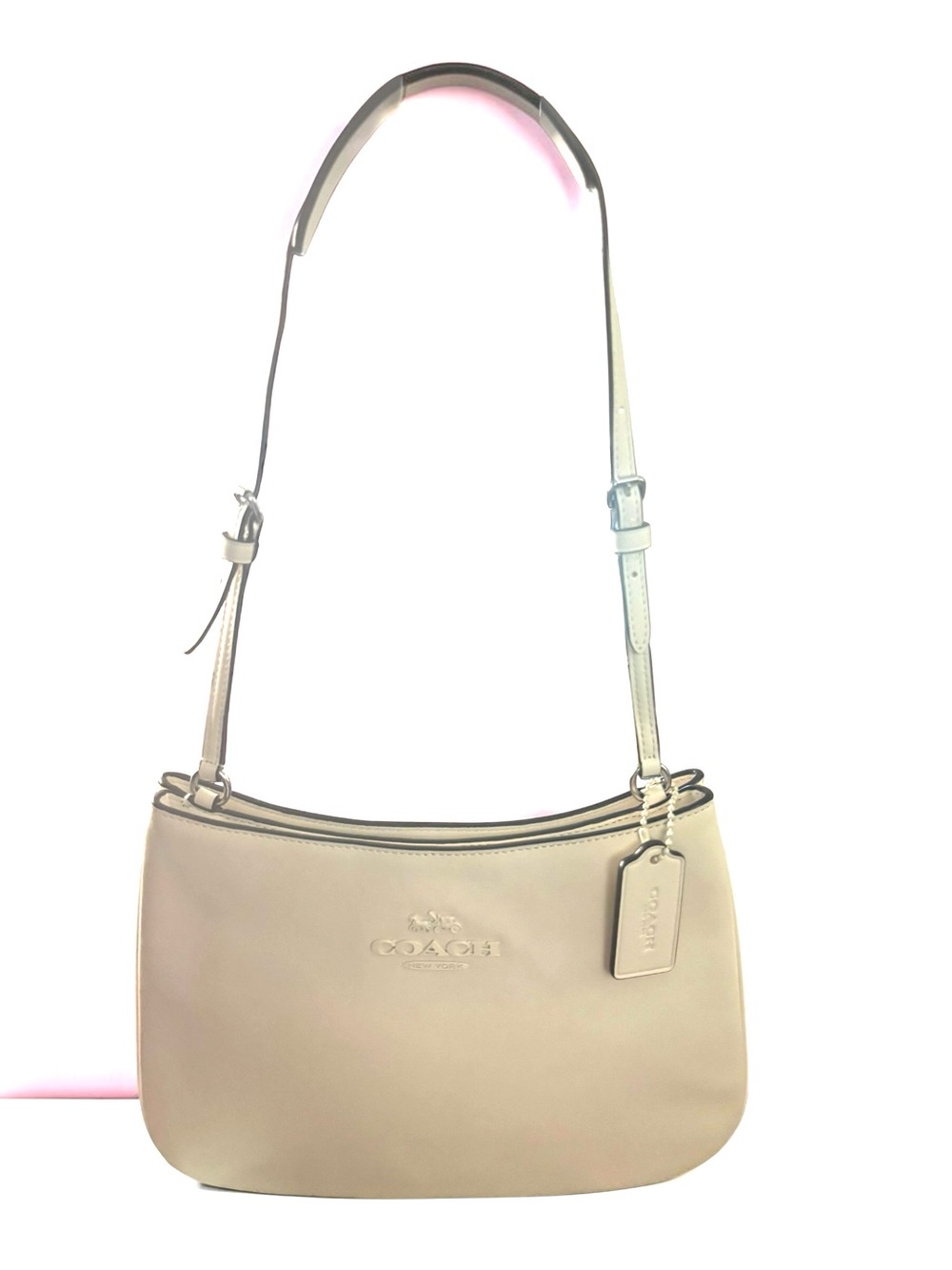 NWT Coach Penelope CP101 Smooth Leather Shoulder Bag Chalk